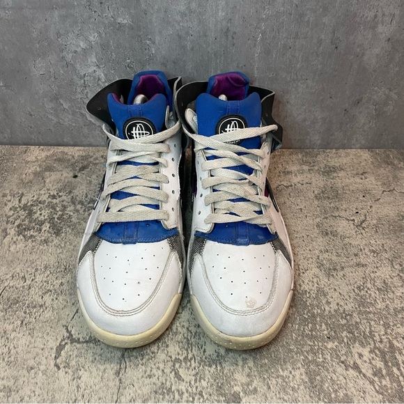 Nike Air Zoom Huarache Mid Sneakers Womens sz 8.5 - white black blue purple - Picture 2 of 6